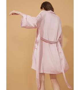 Cutout Detail Pink Short Robe