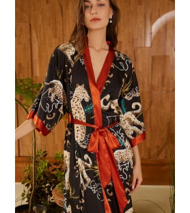 Jungle Animals Pattern Kimono Robe