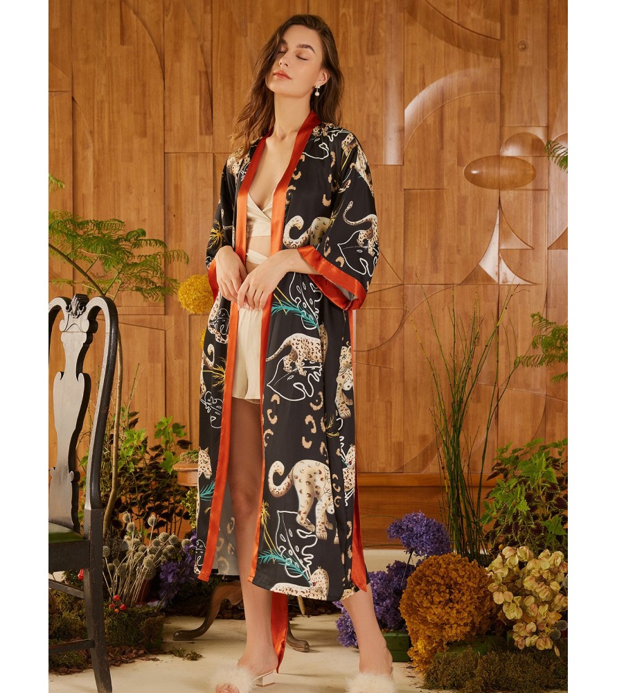 Jungle Animals Pattern Kimono Robe