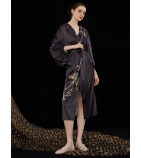 Oriental Phoenix Lantern Pattern Kimono Robe