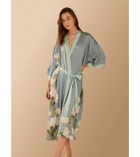 Peony Pattern Kimono Robe