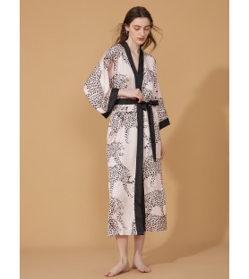 Pink Leopard Kimono Robe